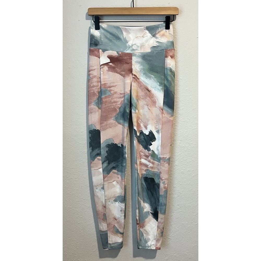 Soma Nonstop Legging Medium Watercolor Abstract Print Pocket Activewear